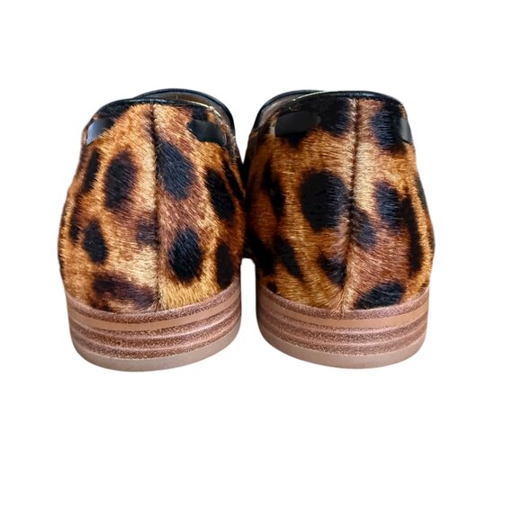 Talbots Leighton tassel loafers in leopard print calf hair women's size 6M - Picture 5 of 11